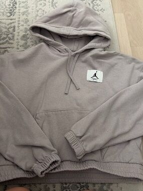 Jordan WOMEN Taupe Crewneck Hooded Pullover